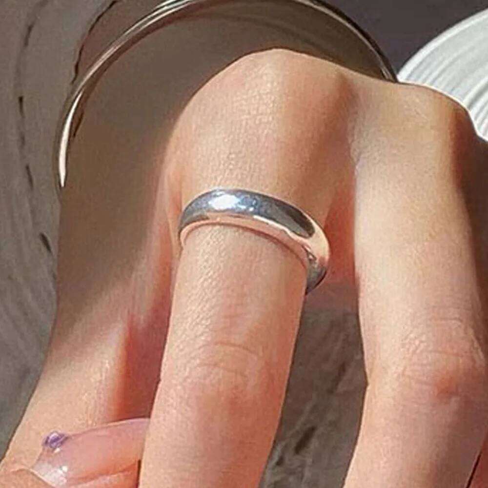 925 Sterling Silver Women Fine Jewelry Finger Adjustable Open Vintage Trendy Narrow Ring For Party Birthday Gift H260312