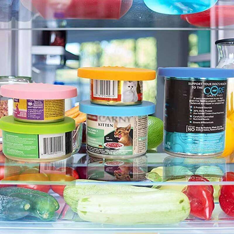 Reusable Food and Spoon Portable Dogs Cat Storage Tin Cap Lid Seal Cover Health Supplies Pet Silicone Lids Can 26Y0312