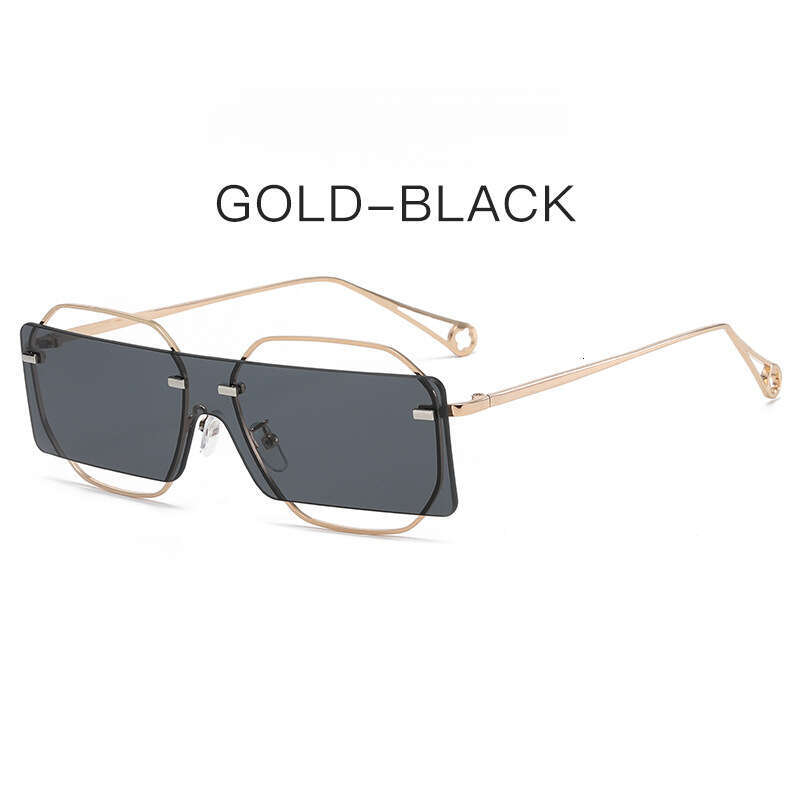 Designer Sunglasses square glasses for men women Fashion punk sunglasses Black shield lens gold metal frame Free Shipping