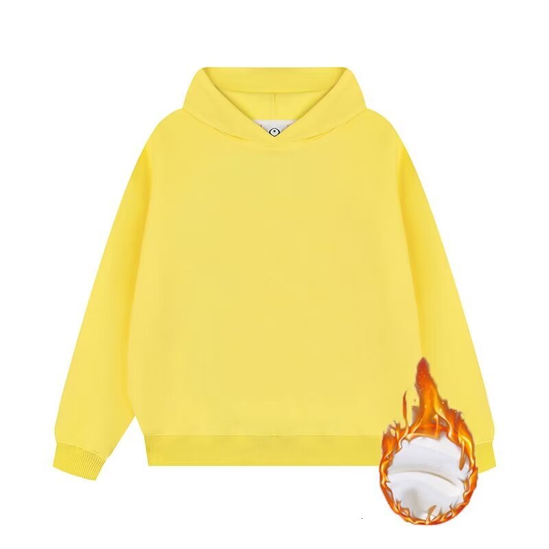 Spring And Autumn Solid Color Heavyweight 420g Fleece-lined Men's Hoodie Loose Fit Trendy High Designer Hoodie Street Style Gray Couple's Sw