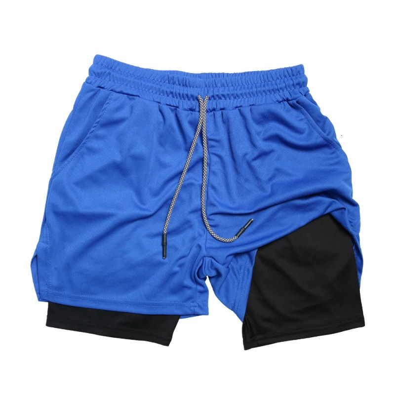 2026 New Designer Luxury Brand Men's Double-layer Fitness Shorts Men's Gym Training 2-in-1 Sports Shorts Quick Drying Breathable Fitness Jog