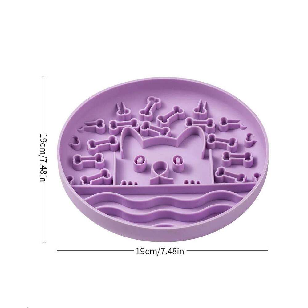 1Pc Silicone Pet Slow Feeder Food Mat Anti-Slip Lick Bowl for Dogs and Cats 26Y0312
