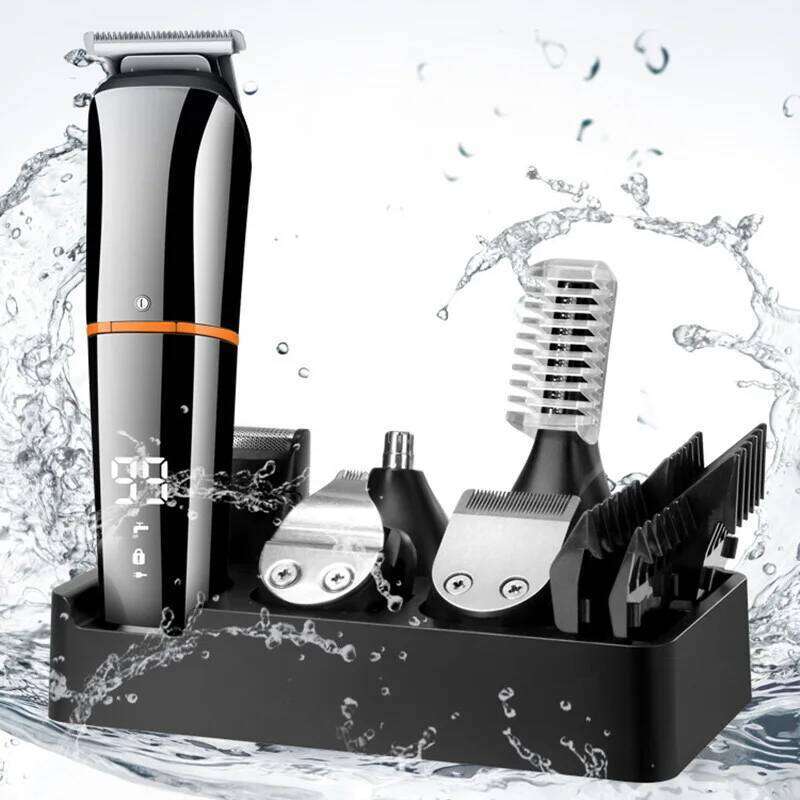 WAIKIL Multi functional 6-in-1 hair clipper USB charging model trimmer battery intelligent digital display repair machine C260312