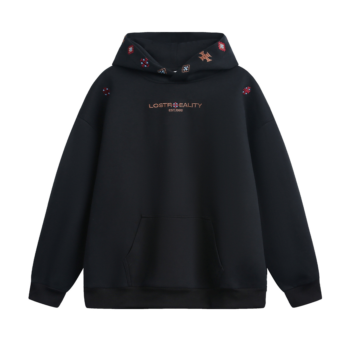 Ethnic Style Textured Embroidered Heavyweight Hooded Sweatshirt For Men Autumn Designer Hoodie High Street Silhouette Sports Hoodie Jacket