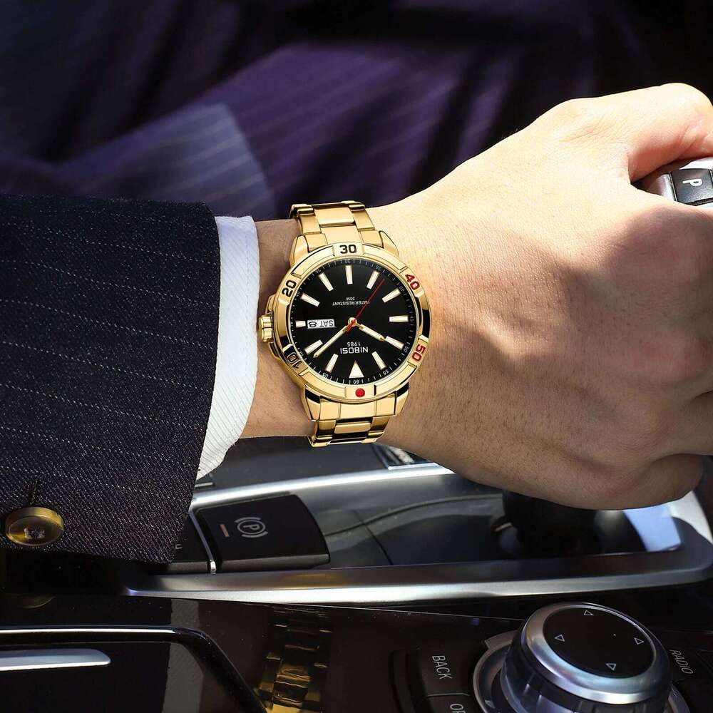 NIBOSI Mens Watches Top Brand Luxury Analog Quartz with Week-Date Waterproof Stainless Steel Luminous Business Dress Watch