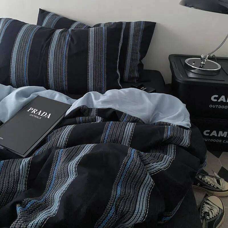 Bed Linen Duvet Sheets Simple Style Four-piece Japanese Dormitory Bedding Single Student Cover Quilt Three-piece Set H260312