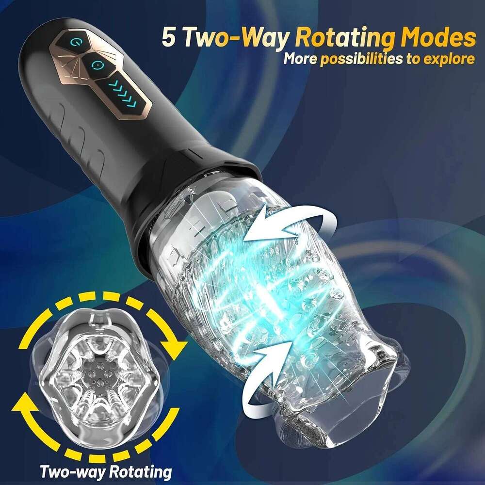Tornado Masturbator 10 Vibration 5 Rotation Transparant Sleeve Oral Delay Endurance Masturbation Cup Sex Toys 18 Z260312
