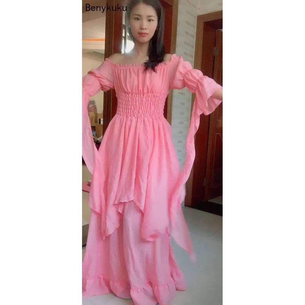 White Victorian Medieval Renaissance Long Dress Plus Size Women Cosplay Halloween Costume Princess Gown Vintage Gothic Dresses C260312