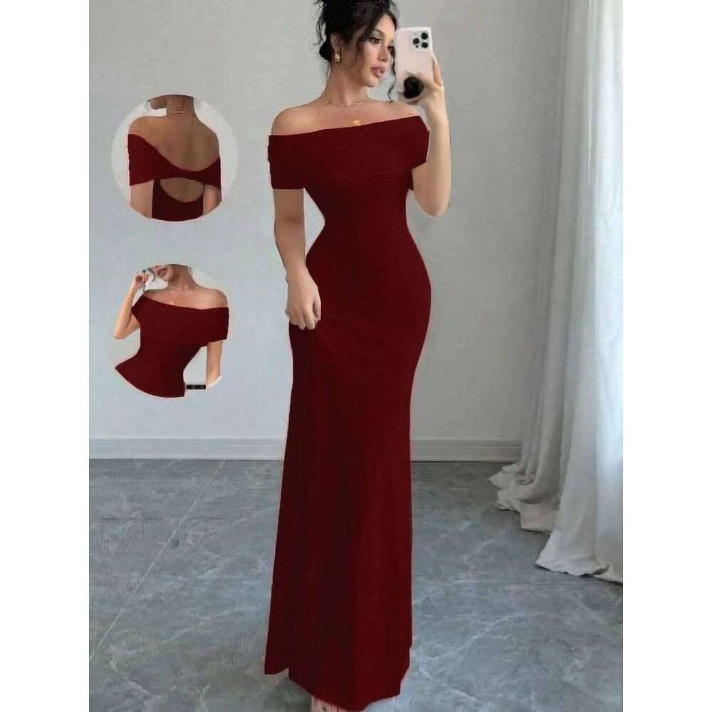 Off Shoulder Party Womens Sleeveless Sexy Bodycon Midi Dress, Elegant Bandage Cocktail Dress for Night Out C260311