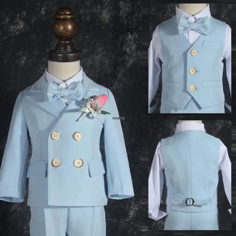 Little Boys Pography Suit Children Wedding Dress Kids Stage Performance Blazer Baby Birthday Formal Ceremony Costume 260311