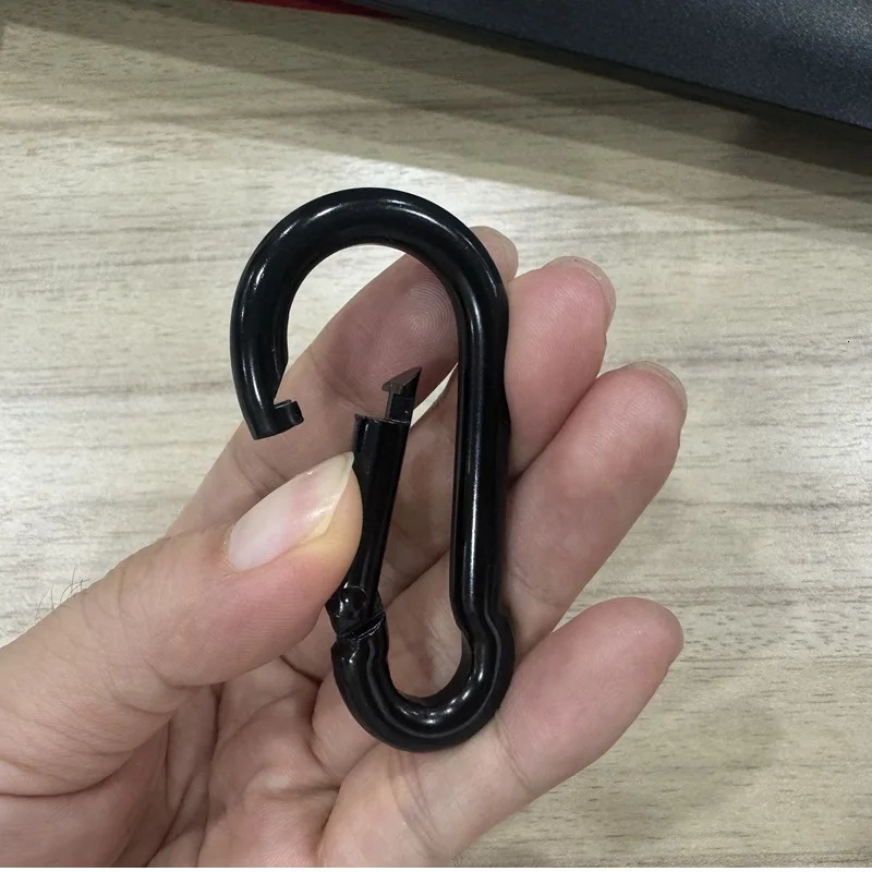 Iron Material Electrophoresis Black Surface Carabiner Snap Hook 5MM 6MM 8MM 260228