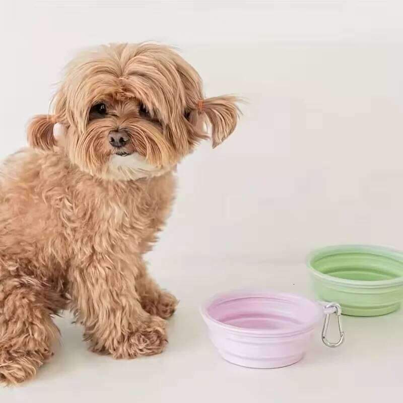 Foldable Silicone Dog Outdoor Travel Portable Folding Cat Food Water Large Capacity Container Feeding Bowl Pet Supplies 26Y0312