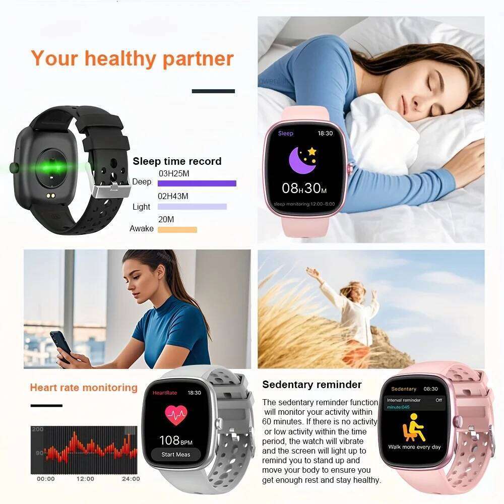 LAXASFIT 1.53" HD Screen Smartwatch Men Women Bluetooth Call Smartwatches Fitness Sport Heart Rate Music Playback Smart Watch