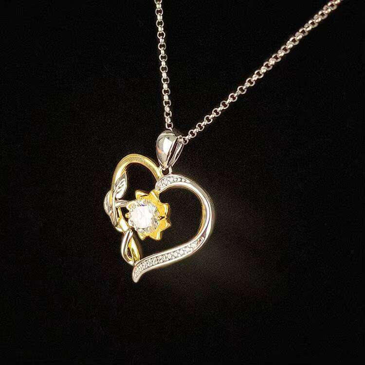Fine Jewelry Sterling Sier Heart-shaped Curling Cloud Gold-plated VVS Moissanite Women Necklace
