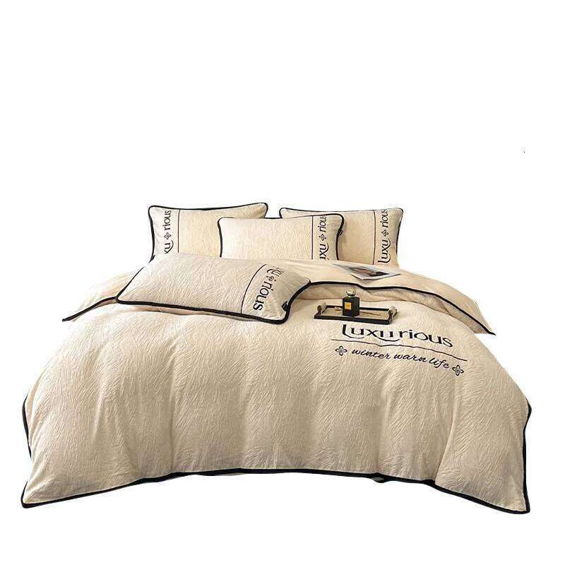 Autumn and winter thickened milk fleece four-piece light dormitory three-piece set choose 1.2M bed model H260312