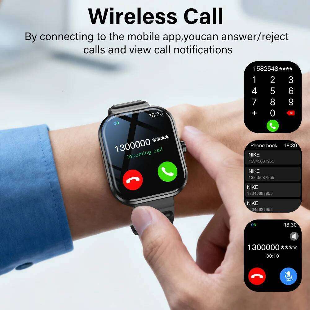 LAXASFIT New Watch with Calling Men's Health Monitoring Smart Notifications Voice Assistant Women's Smartwatch Gift