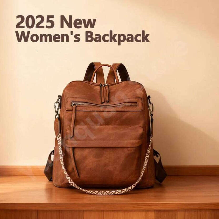 TAURUSCIAGA Women's Waterproof And Anti-Theft PU Leather Large Capacity Retro Travel College Style Laptop Backpack Shoulder Bag Handbag Niche por