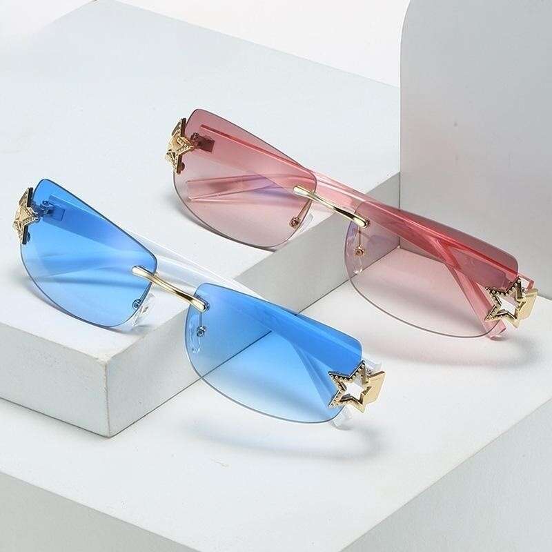 Sunglasses for Women Fashion Frameless Square Internet Celebrity Street Style Personality High-end Trendy Fashion Accessory