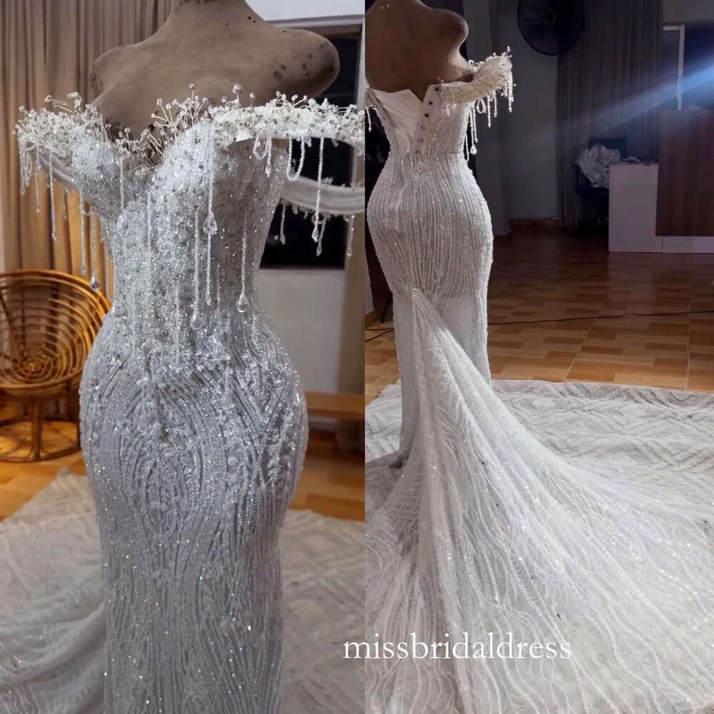2K26 Ivory 2026 Mermaid Prom Dress Crystals Beaded Sweetheart Sequined Evening Birthday Party Formal Receiption Gowns Dresses Zj072 D0312