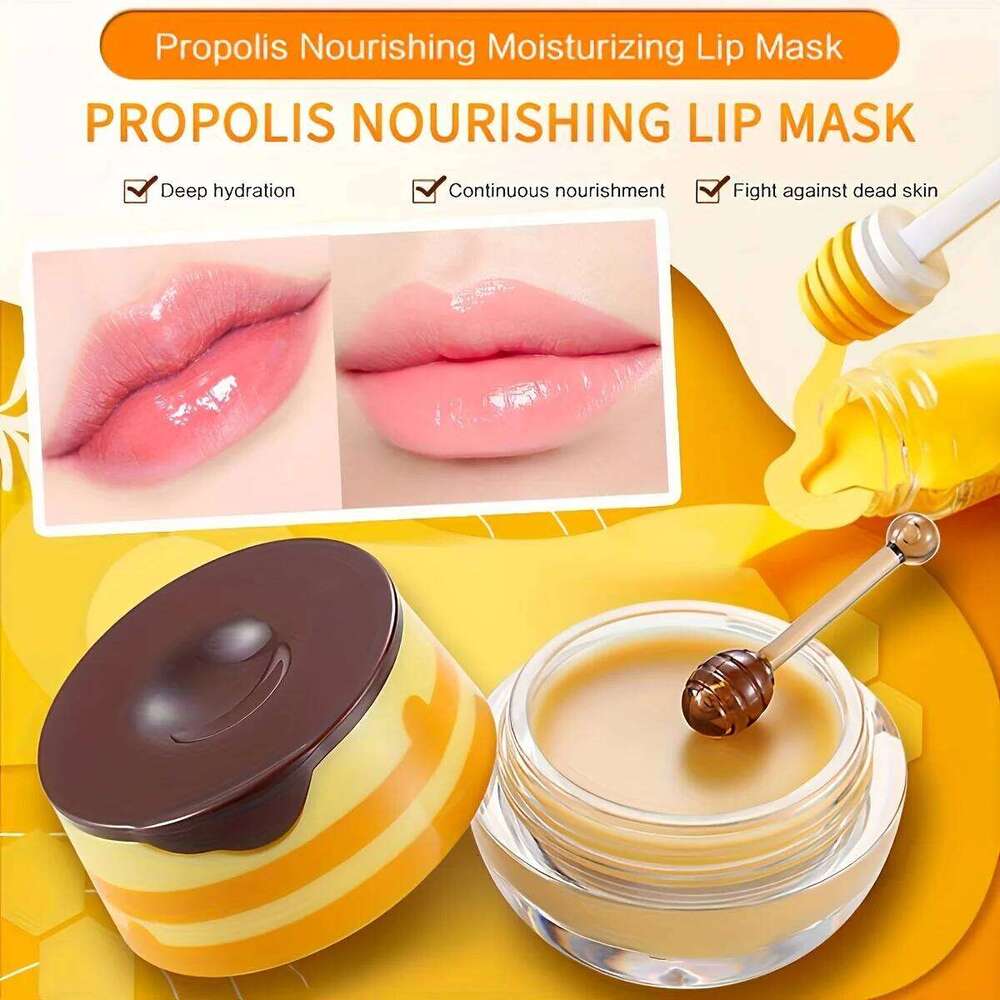 2 Pack Bee Balm Balm, Exfoliating Hydrating & Prevention Dry and Cracked Scrubs Sleeping Mask Reduces Lip Lines W260311