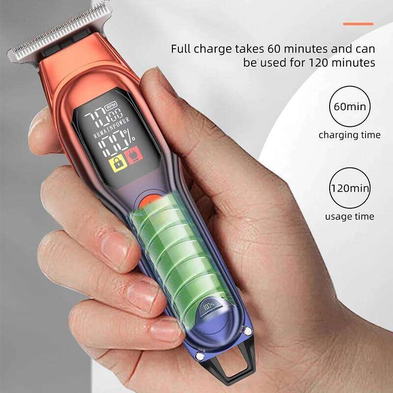 Rechargeable Professional Digital Display Low Noise Clippers with Auxiliary Light Hair Trimmer Kit C260312