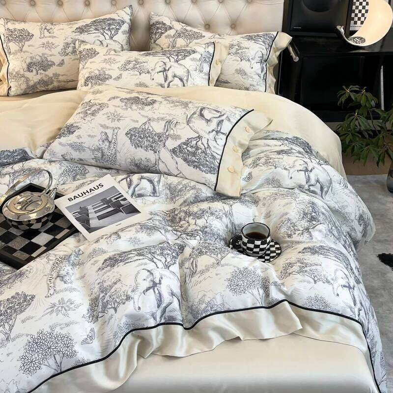 New style high quality bed quilt cover 4Pcs set queen size summer pattern universal for all seasons H260312