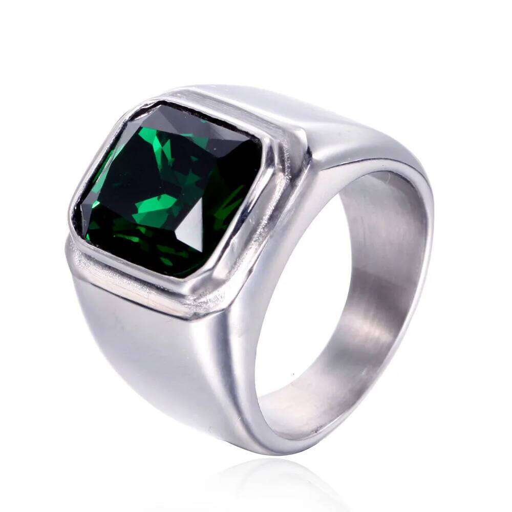 2025 New Men's Stylish Titanium Steel Ring, Unique Square Minimalist Gemstone Trendy Fashion Jewelry, Durable & Comfortable Fit H260312