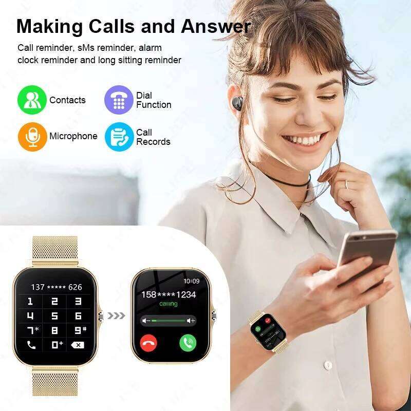 LAXASFIT 2025 New Fashion Smart Watch 1.83-inch HD Screen Bluetooth Calling Smartwatch for Men and Women Holiday Gift