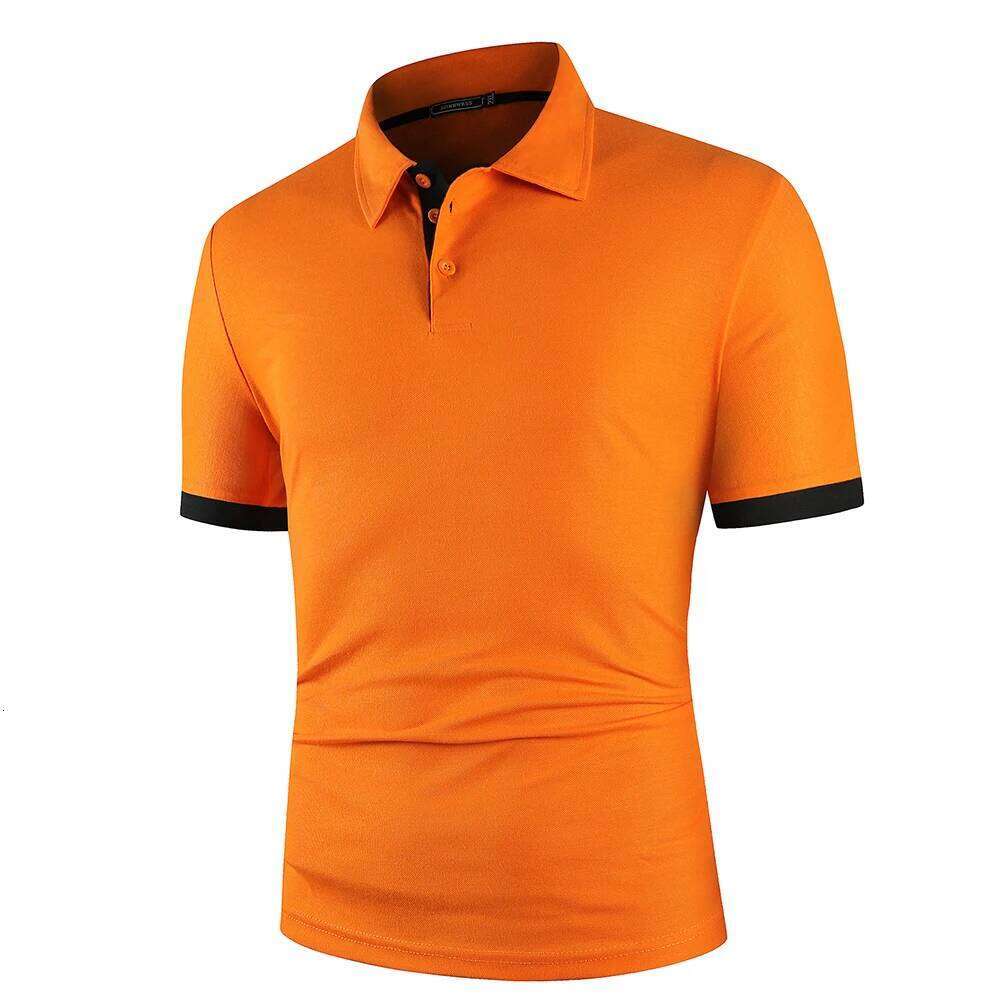Short Sleeve Shirt Contrast Color Polo New Clothing Summer Streetwear Casual Fashion Men tops 26H0312