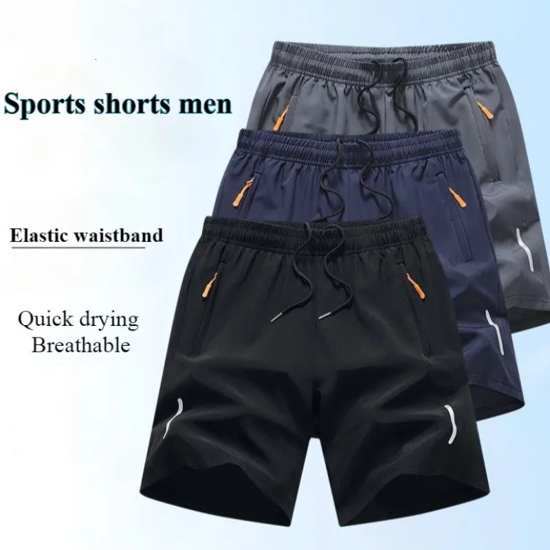 Sports Shorts Man Summer Ice Silk Beach Pants Casual Loose Thin Basketball Running Gym Clothing Sweat Wicking Hygroscopic 260228
