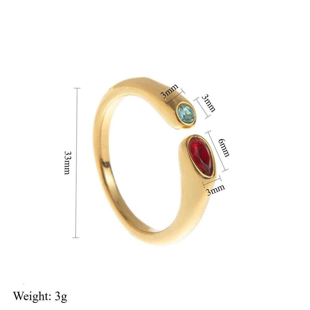 Stainless steel December birthstone ring inlaid with zircon gold plating for color preservation H260312
