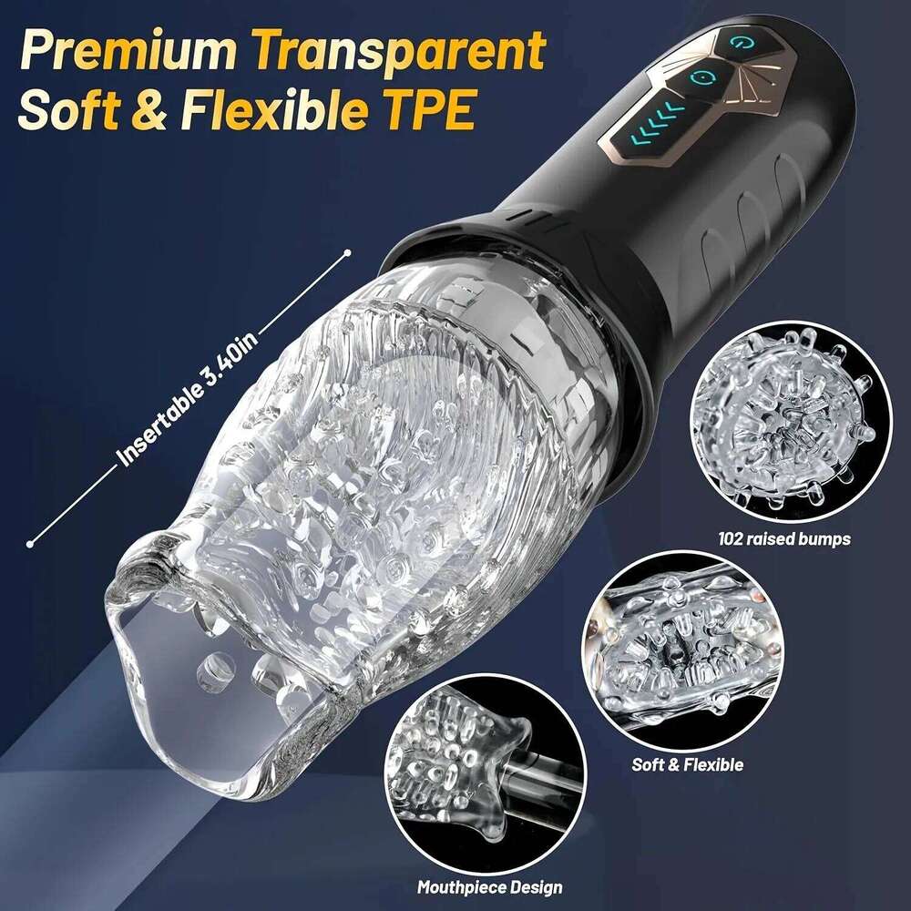 Tornado Masturbator 10 Vibration 5 Rotation Transparant Sleeve Oral Delay Endurance Masturbation Cup Sex Toys 18 Z260312