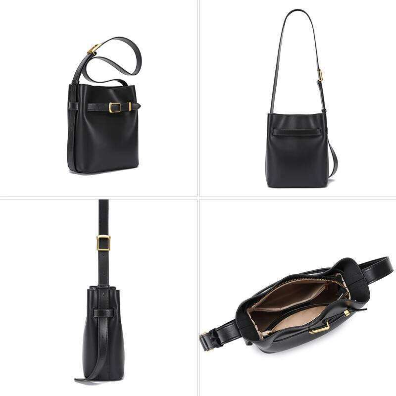 Cow Split Leather Bucket Women Vintage Messenger High Quality Simple Handbag Lady Shoulder Bag Luxury Female Crossbody Bags