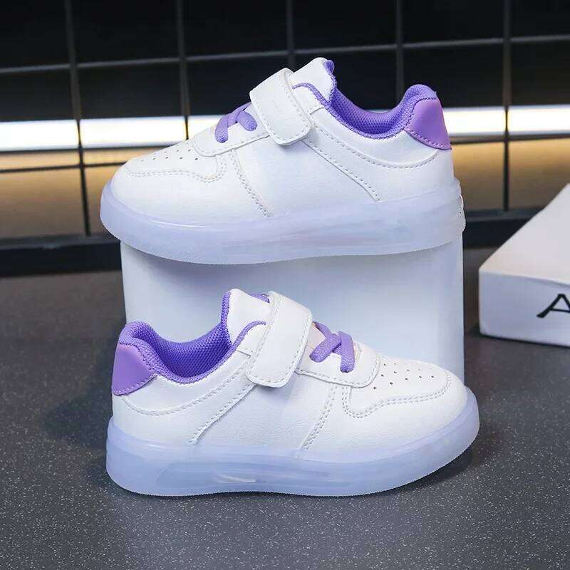 Fashion Girls' Sneakers 2025 Spring New Kids Luminous Breath Boys Shoes Anti Slip Girls Casual Shoe Zapatos H260312
