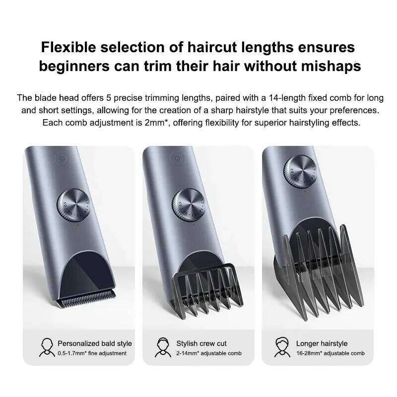 MIJIA Hair Trimmer Professional Beard Cut IPX7 Waterproof Wireless Haircut Machine Mijia Clipper 2 C260312