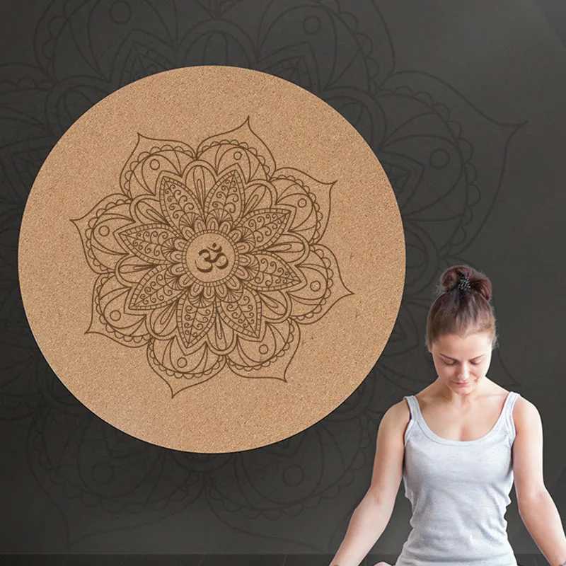 Yoga Mat Little Round Cork Rubber 60x60cmx3mm Non Slip Yoga Cushion Meditation Cushion Pad Pilates Pad for Home Outdoor YS-BUY M260312