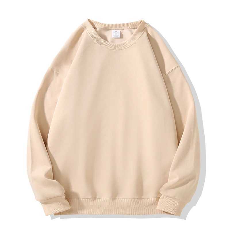 New Heavy Fabric Men/Women Simple Style Sweatshirts Fashion Soild Color O Neck Loose Hoodies Autumn Casual Pullover Tops M260312