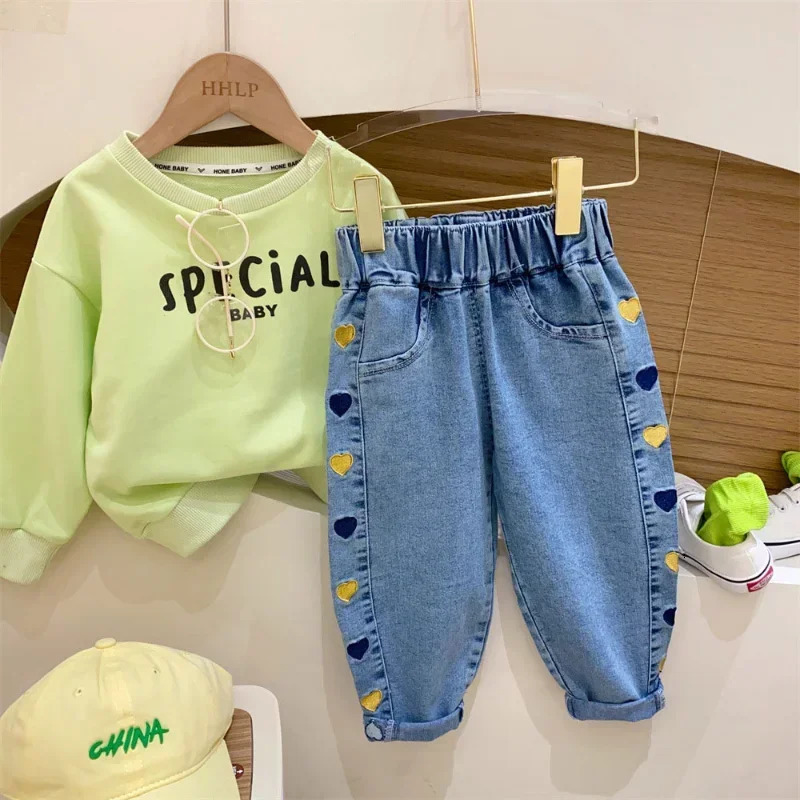 Ambroidered Flower Girl Jeans Baby Boy Kids Pants Daduhey Wide Leg Harem Trousers Clothes Bottoms 260311