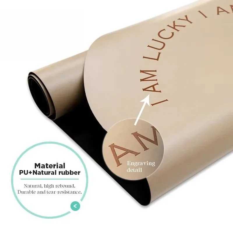 5Mm Thick Curved Oval U-Shaped Coconut Milk Color Beige Matte PU Rubber Grounded Yoga Mat M260312