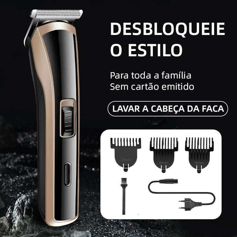 Kemei KM-418 Waterproof Clipper Rechargeable Electric Barber Trimmer Professional Cordless Hair Cutting Machine For Men C260312