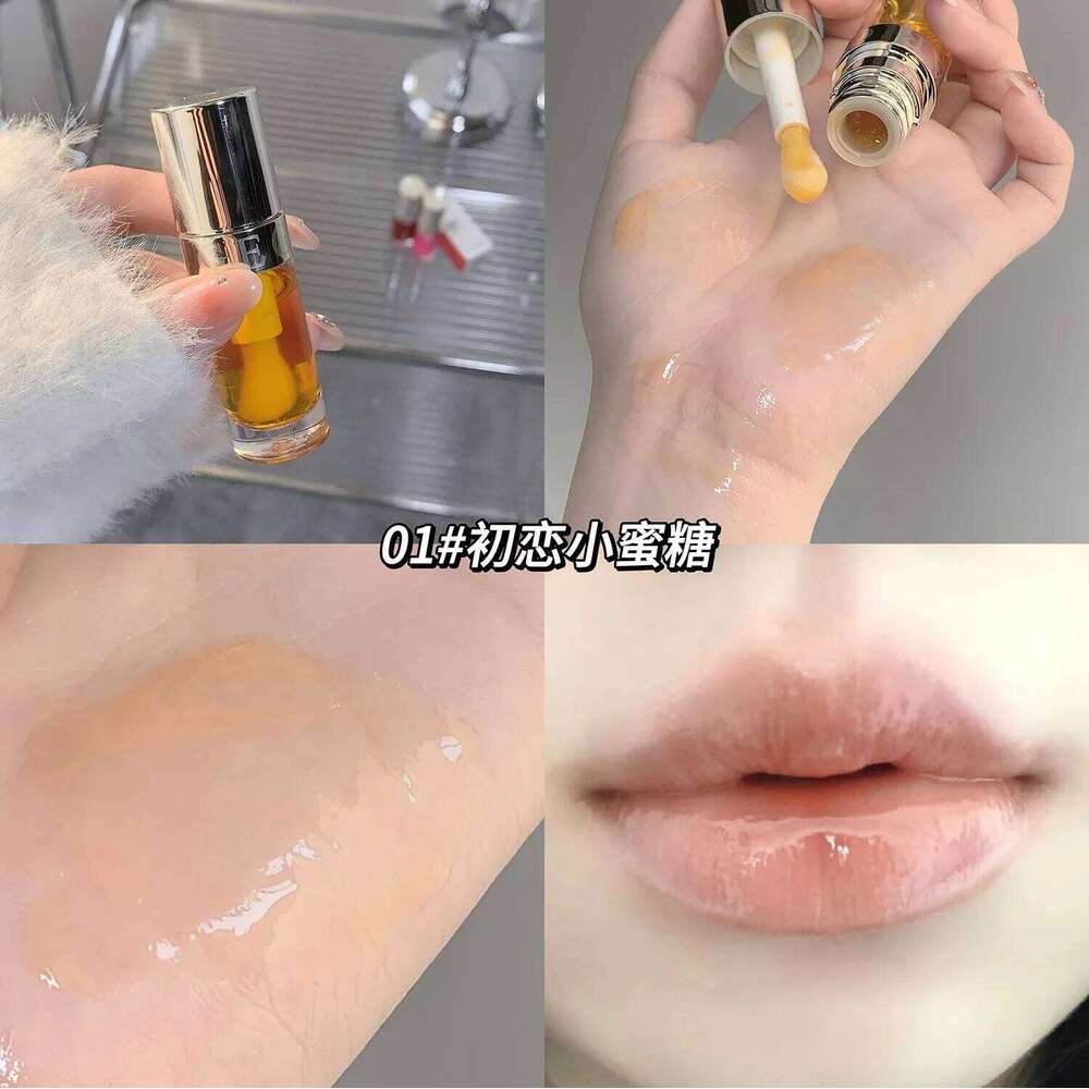 Plumping Oil, Clear Jelly Lip Gloss for Moisturizing Care, Shiny Glass Lips, Big Brush Applicator, Nourishing Liquid L W260311