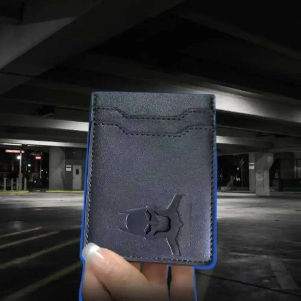 Bat ID Slim Leather Card Holder Case Wallet With Super Hero Mask Gift For Dad Son Boyfriend Husband Anniversary Birthday