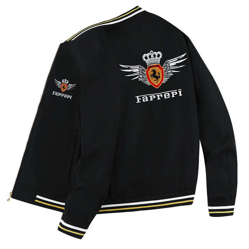 New Casual For Men, Embroidered High-End Baseball Light Luxury Jacket, Trendy Top, Men's Heavy-Duty Jacket