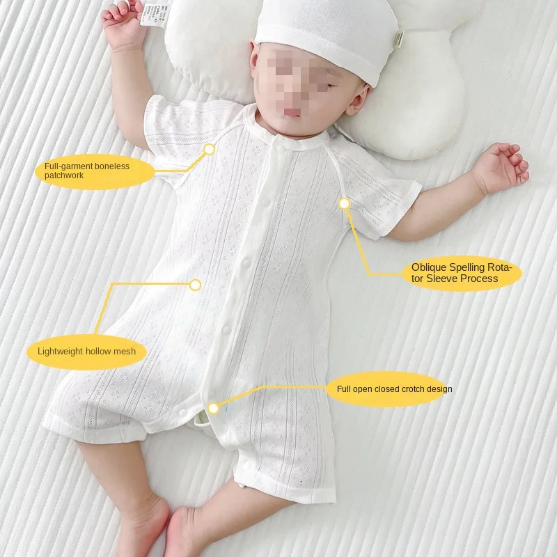 0 To 2year Old 100Cotton Baby Pajamas SummerShort Sleeve Rompers Casual Jumpsuit for bornBaby Boys and Girls 260311