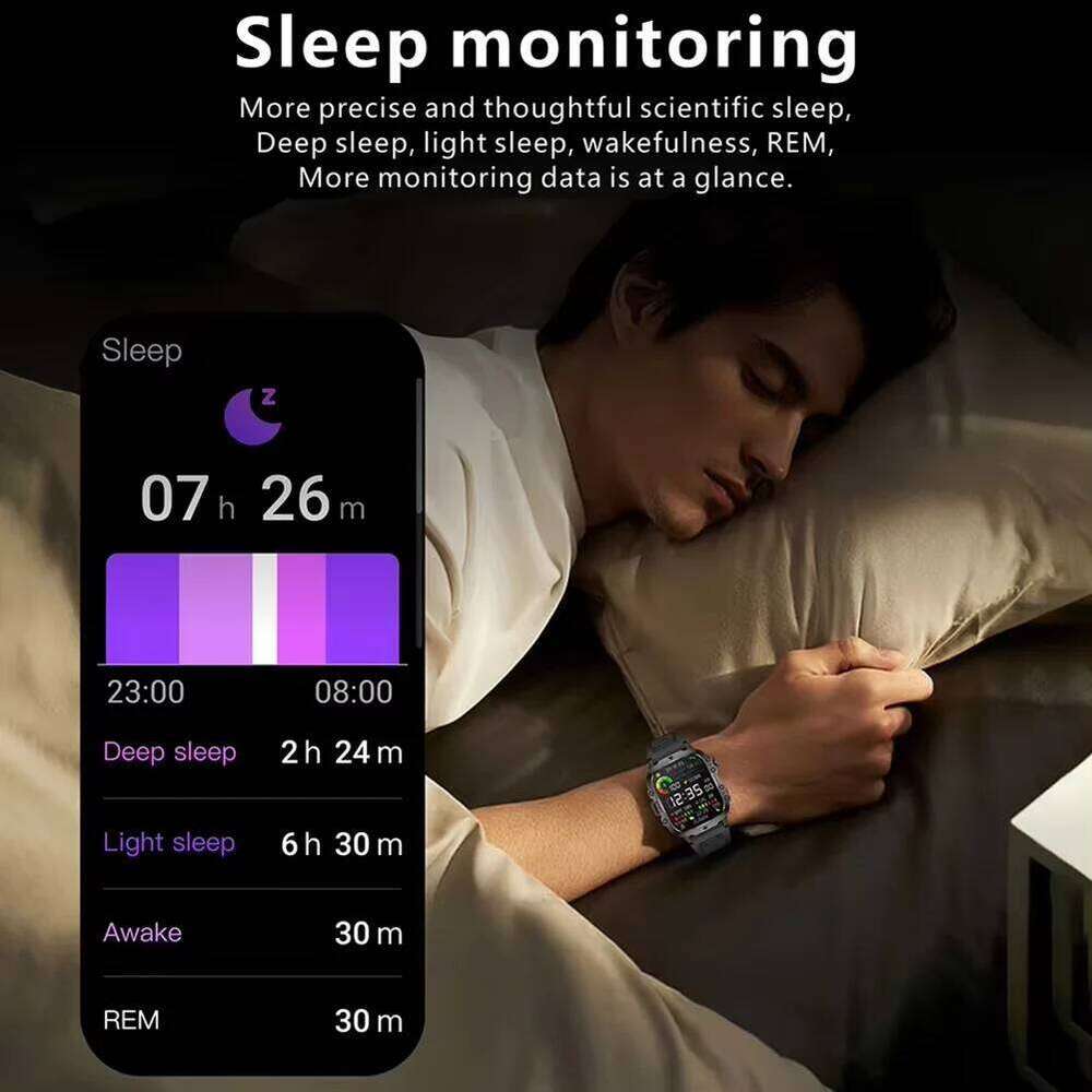 LAXASFIT Outdoor Sports Smart Watch Bluetooth Calling Fitness Tracking LED Flashlight Sleep Monitoring 2025 New Men's smartwatch