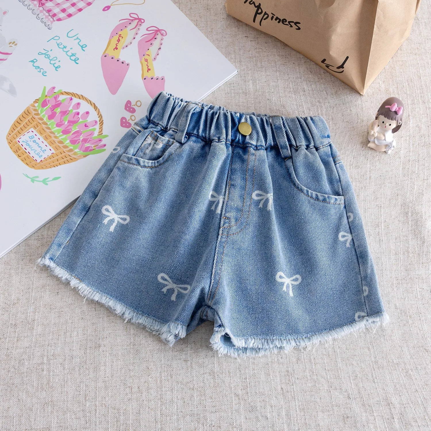 Korean Style Kid Short Denim Shorts for Girls Fashion Girl Princess Jeans Children Pants 260311