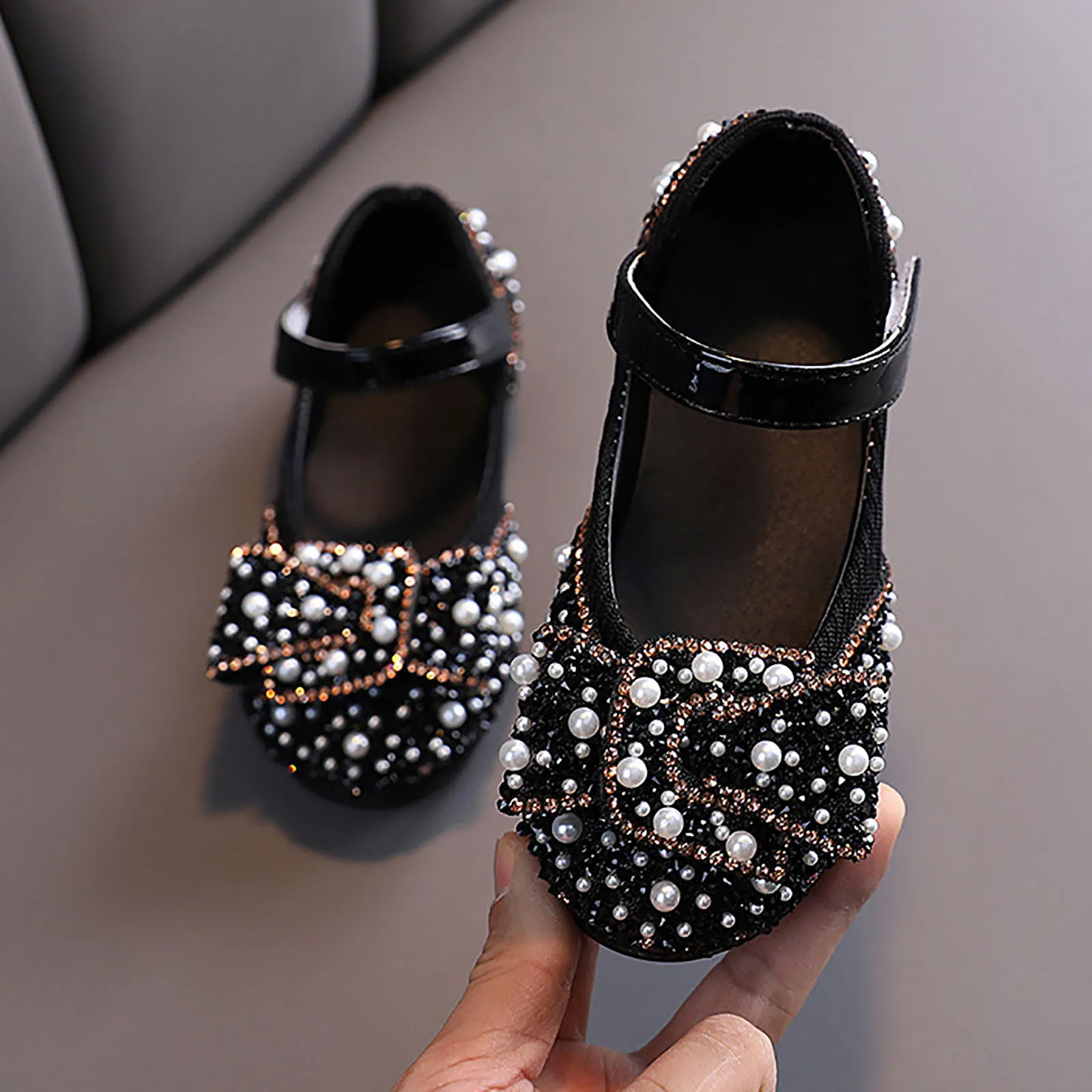 Sandals Toddler Girl Childrens Shoes Pearl Rhinestones Shining Kids Baby Girls Thong Size 3 260311