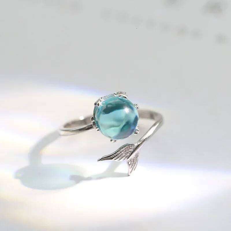 Fashion 925 Sterling Silver Fish Tail Crystal Adjustable Rings For Women Wedding Fine Jewelry Accessories Wholesale H260312