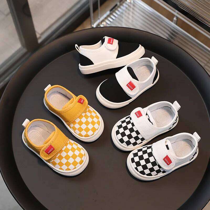 Canvas 2024Spring Summer New Children Boy Girl Cloth Kid Shoes Kindergarten Shoe Baby Sneakers H260312