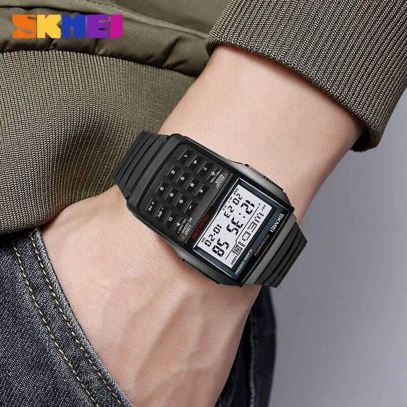 SKMEI 2255 Dual Time Sports calculator Watch for Men Digital Mens Wristwatches Countdown Casual Phone Book Montre Homme 1278